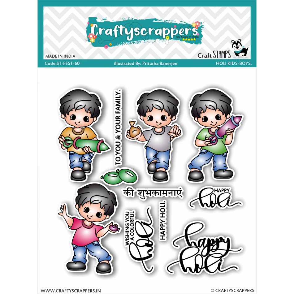 Craftyscrappers Stamps- HOLI KIDS-BOYS